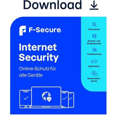 F-Secure Internet Security für alle Geräte (ehem. SAFE) 1 Jahr / 10 Geräte Download für Mac OS & Android & iOS & Windows F-Secure Internet Security für alle Geräte (ehem. SAFE) 1 Jahr / 10 Geräte Download für Mac OS & Android & iOS & Windows