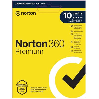 Symantec Norton LifeLock 360 Premium ND 75GB 1u/10d/1y Download Code für Android & iOS & Windows & Mac OS Symantec Norton LifeLock 360 Premium ND 75GB 1u/10d/1y Download Code für Android & iOS & Windows & Mac OS