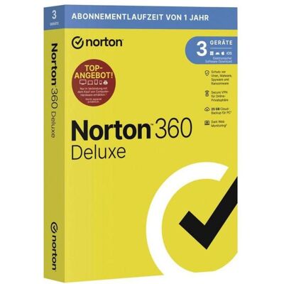 NortonLifeLock NORTON 360 DELUXE 25GB GE 1 USER 3 DEVICE 12MO EP für NortonLifeLock NORTON 360 DELUXE 25GB GE 1 USER 3 DEVICE 12MO EP für