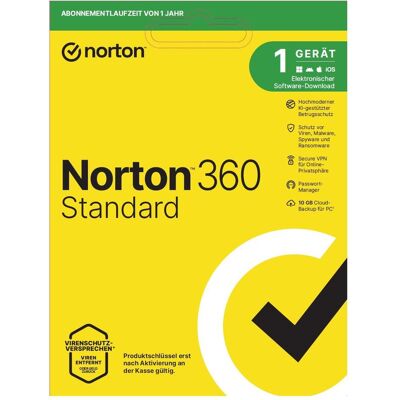 Symantec Norton LifeLock 360 Standard ND 10GB 1u/1d/1y Download Code für Android & iOS & Windows & Mac OS Symantec Norton LifeLock 360 Standard ND 10GB 1u/1d/1y Download Code für Android & iOS & Windows & Mac OS