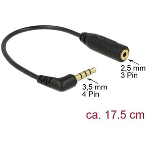 Delock Klinkenstecker 4 Pin - Klinkenbuchse 3 Pin (0.18 m, 2.5mm Klinkenkabel), Audiokabel Delock Klinkenstecker 4 Pin - Klinkenbuchse 3 Pin (0.18 m, 2.5mm Klinkenkabel), Audiokabel