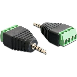 Delock Adapter Klinke Stecker 2,5 mm > Terminalblo (Klinkenadapter), Audio Adapter, Grün, Schwarz Delock Adapter Klinke Stecker 2,5 mm > Terminalblo (Klinkenadapter), Audio Adapter, Grün, Schwarz
