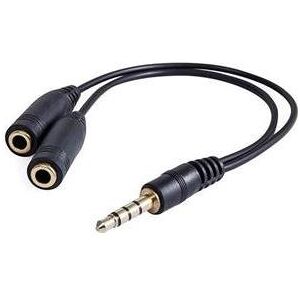 Neutral Audio Adapter, Stecker (3,5 mm) 4-polig - 2x Jack-Buchse (3.5mm), 0.2 m, Stereo, schwarz, Logo Blist (Klinkenadapter), Audio Adapter, Schwarz Neutral Audio Adapter, Stecker (3,5 mm) 4-polig - 2x Jack-Buchse (3.5mm), 0.2 m, Stereo, schwarz, Logo Blist (Klinkenadapter), Audio Adapter, Schwarz