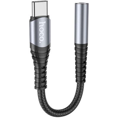 Hoco - Audio Cable Adapter (LS33) - Type-C to Jack 3.5mm - Grey (Klinkenadapter), Audio Adapter, Grau Hoco - Audio Cable Adapter (LS33) - Type-C to Jack 3.5mm - Grey (Klinkenadapter), Audio Adapter, Grau