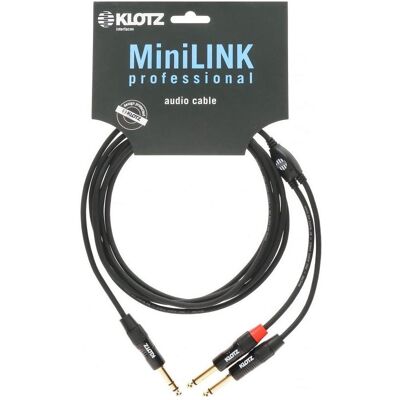 Klotz Kabel Jack 6,3 mm - Jack 6,3 mm x2 3m schwarz (3 m), Audiokabel Klotz Kabel Jack 6,3 mm - Jack 6,3 mm x2 3m schwarz (3 m), Audiokabel