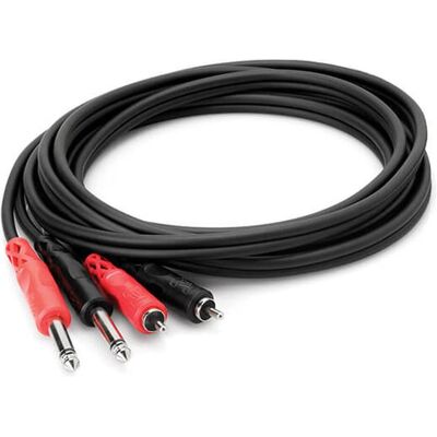 Hosa Technology CPR-202 Audio-Kabel 2 m 2 x RCA 2 x 6.35mm TS Schwarz (2 m, Cinch Kabel), Audiokabel Hosa Technology CPR-202 Audio-Kabel 2 m 2 x RCA 2 x 6.35mm TS Schwarz (2 m, Cinch Kabel), Audiokabel