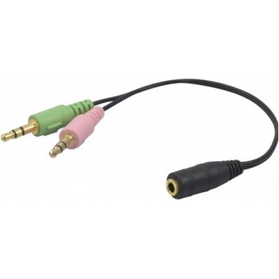 Exertis Connect Audio Adapter für 3,5 mm Klinkenstecker, 0,15 m (Klinkenadapter), Audio Adapter, Schwarz Exertis Connect Audio Adapter für 3,5 mm Klinkenstecker, 0,15 m (Klinkenadapter), Audio Adapter, Schwarz