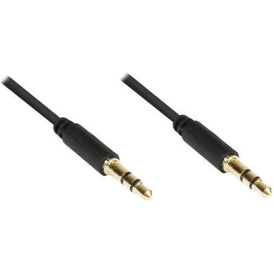 Varia Anschlusskabel Klinke 3,5mm Stecker an Stecker (3-polig), Slim-Ausführung, schwarz, 2m (2 m, AUX Kabel), Audiokabel Varia Anschlusskabel Klinke 3,5mm Stecker an Stecker (3-polig), Slim-Ausführung, schwarz, 2m (2 m, AUX Kabel), Audiokabel