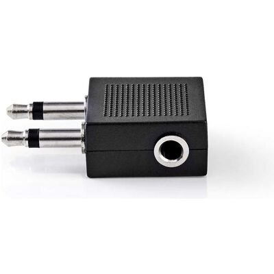 Nedis CAGB22970BK Audio-Adapter für Flugzeug, 2 x 3,5-mm-Stecker, 3,5-mm-Buchse, Schwarz (Klinkenadapter), Audio Adapter, Schwarz Nedis CAGB22970BK Audio-Adapter für Flugzeug, 2 x 3,5-mm-Stecker, 3,5-mm-Buchse, Schwarz (Klinkenadapter), Audio Adapter, Schwarz