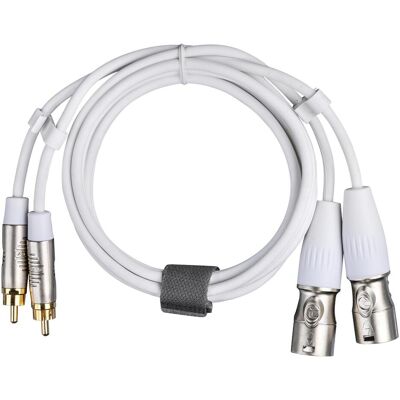 Fuj Tek 2 x RCA to 2 x XLR Audio Cable, 5 m, White (5 m, Cinch Kabel, XLR Kabel), Audiokabel Fuj Tek 2 x RCA to 2 x XLR Audio Cable, 5 m, White (5 m, Cinch Kabel, XLR Kabel), Audiokabel