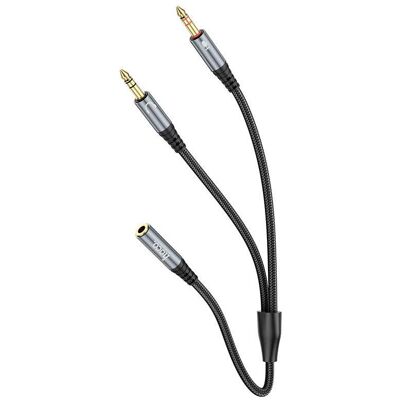 Hoco 3.5mm to 2 x 3.5mm Audio Kabel UPA21, 0.25m, Schwarz (0.25 m, AUX Kabel), Audiokabel Hoco 3.5mm to 2 x 3.5mm Audio Kabel UPA21, 0.25m, Schwarz (0.25 m, AUX Kabel), Audiokabel