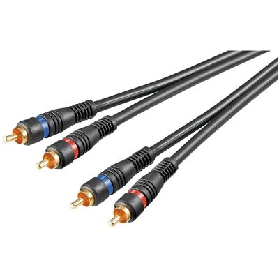 Goobay RCA Stereo Cable 2x RCA. M/M. Black. 1.0m (1 m, Cinch Kabel), Audiokabel Goobay RCA Stereo Cable 2x RCA. M/M. Black. 1.0m (1 m, Cinch Kabel), Audiokabel