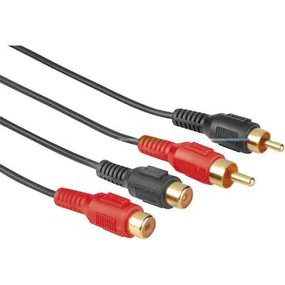 Hama Extension Cable 2 RCA (phono) Plugs - 2 RCA (phono) Jacks, 10 m (10 m, Cinch Kabel), Audiokabel Hama Extension Cable 2 RCA (phono) Plugs - 2 RCA (phono) Jacks, 10 m (10 m, Cinch Kabel), Audiokabel