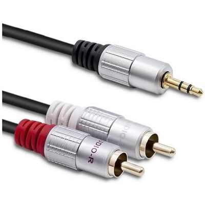 Qoltec 52340 audio cable 2 x RCA Black (2 m, Cinch Kabel), Audiokabel Qoltec 52340 audio cable 2 x RCA Black (2 m, Cinch Kabel), Audiokabel