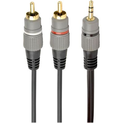 Gembird CableXpert 3.5 mm stereo plug to 2*RCA plugs 2.5m Gold Plated CCA-352-2.5M (2.50 m, AUX Kabel, Cinch Kabel), Audiokabel Gembird CableXpert 3.5 mm stereo plug to 2*RCA plugs 2.5m Gold Plated CCA-352-2.5M (2.50 m, AUX Kabel, Cinch Kabel), Audiokabel