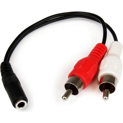 StarTech Kabelbuchse 3,5 mm - RCA (Cinch) x2 0,15 m Schwarz (MUFMRCA) (0.15 m, Cinch Kabel), Audiokabel StarTech Kabelbuchse 3,5 mm - RCA (Cinch) x2 0,15 m Schwarz (MUFMRCA) (0.15 m, Cinch Kabel), Audiokabel