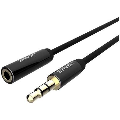 Usams Kabel przedłużający do słuchawek1m czarny/black EYCX101 (US-SJ055) (1 m, AUX Kabel), Audiokabel Usams Kabel przedłużający do słuchawek1m czarny/black EYCX101 (US-SJ055) (1 m, AUX Kabel), Audiokabel