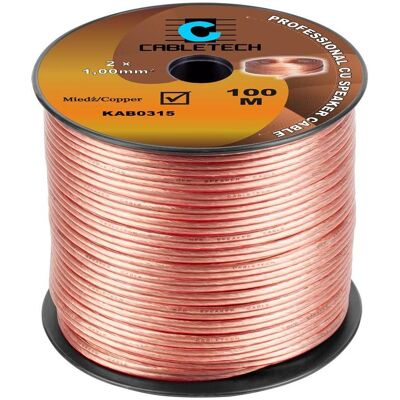 Cabletech KAB0315 Lautsprecherkabel 1,0 mm (100-m-Rolle) (100 m, 1 mm²), Lautsprecherkabel Cabletech KAB0315 Lautsprecherkabel 1,0 mm (100-m-Rolle) (100 m, 1 mm²), Lautsprecherkabel