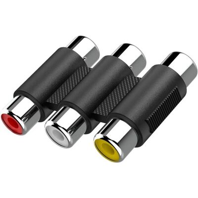 Hama Video-Adapter, 3 Cinch-Kupplungen - 3 Cinch-Kupplungen, Audio Adapter, Schwarz Hama Video-Adapter, 3 Cinch-Kupplungen - 3 Cinch-Kupplungen, Audio Adapter, Schwarz