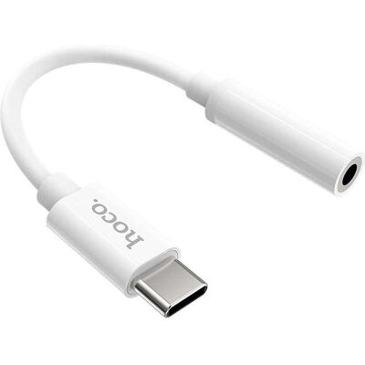 Hoco - Audio Cable Adapter (LS30) - Type-C to Jack 3.5mm - White (Klinkenadapter), Audio Adapter, Weiss Hoco - Audio Cable Adapter (LS30) - Type-C to Jack 3.5mm - White (Klinkenadapter), Audio Adapter, Weiss