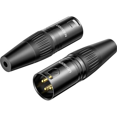 Ugreen XLR Steckverbinder 3-poliger Stecker male, Audio Adapter, Schwarz Ugreen XLR Steckverbinder 3-poliger Stecker male, Audio Adapter, Schwarz