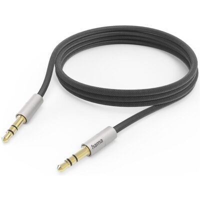 Hama Aux-Kabel “AluLine“ 3,5 mm Klinke – 3,5 mm Klinke, 2,0 m, Silber/Schwarz (2 m, AUX Kabel), Audiokabel Hama Aux-Kabel “AluLine“ 3,5 mm Klinke – 3,5 mm Klinke, 2,0 m, Silber/Schwarz (2 m, AUX Kabel), Audiokabel