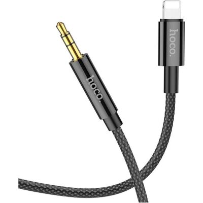 Hoco Lightning to 3.5mm UPA19, 1m, schwarz (1 m, AUX Kabel), Audiokabel Hoco Lightning to 3.5mm UPA19, 1m, schwarz (1 m, AUX Kabel), Audiokabel