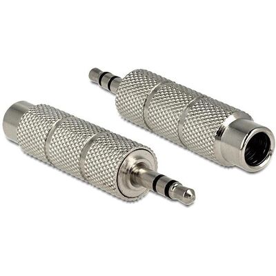 Delock Adapter Audio Klinke 3,5 mm Stecker > 6,35 mm Buchse (Klinkenadapter), Audio Adapter, Silber Delock Adapter Audio Klinke 3,5 mm Stecker > 6,35 mm Buchse (Klinkenadapter), Audio Adapter, Silber