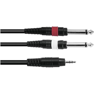 Omnitronic Adapterkabel 3,5 Klinke/2xKlinke 6m sw (6 m), Audiokabel Omnitronic Adapterkabel 3,5 Klinke/2xKlinke 6m sw (6 m), Audiokabel