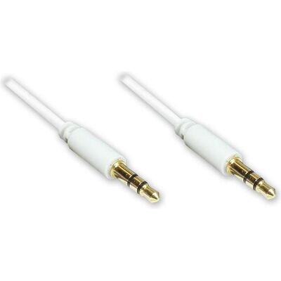 Varia Anschlusskabel Klinke 3,5mm Stecker an Stecker (3polig), Slim-Ausführung, weiss, 0,5m (0.50 m, AUX Kabel), Audiokabel Varia Anschlusskabel Klinke 3,5mm Stecker an Stecker (3polig), Slim-Ausführung, weiss, 0,5m (0.50 m, AUX Kabel), Audiokabel