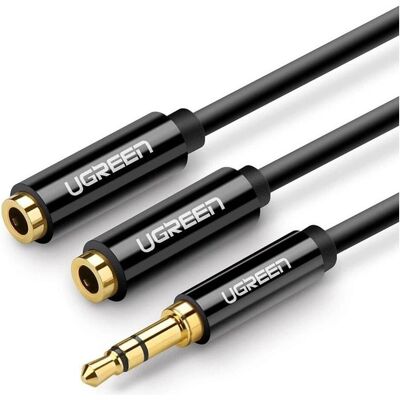 Ugreen Audio Splitter - 3,5 mm Stereo - Schwarz - 25cm Ugreen Audio Splitter - 3,5 mm Stereo - Schwarz - 25cm