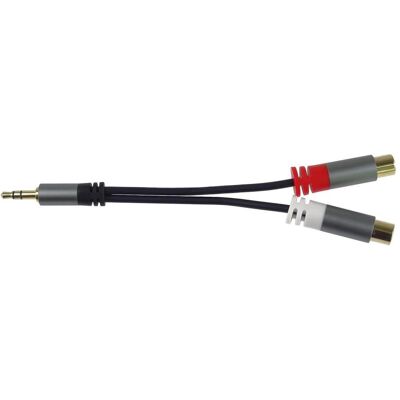 PremiumCord kabel HQ Jack 3.5mm Male - 2x CINCH Female 15cm (0.15 m, AUX Kabel), Audiokabel PremiumCord kabel HQ Jack 3.5mm Male - 2x CINCH Female 15cm (0.15 m, AUX Kabel), Audiokabel