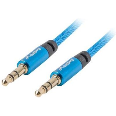 Lanberg CA-MJMJ-10CU-0030-BL Premium kabel Audio Mini jack 3,5mm 3pin, 3m Niebieski (3 m), Audiokabel Lanberg CA-MJMJ-10CU-0030-BL Premium kabel Audio Mini jack 3,5mm 3pin, 3m Niebieski (3 m), Audiokabel