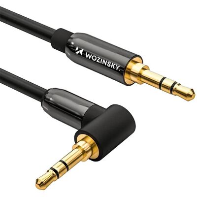 Wozinsky AUX cable angled (male-male) mini jack cable 2 m black (2 m), Audiokabel Wozinsky AUX cable angled (male-male) mini jack cable 2 m black (2 m), Audiokabel