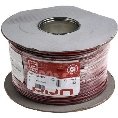 RS PRO Loudspeaker cable 2x1.5mm red/black (100 m, 1.50 mm²), Lautsprecherkabel, Schwarz RS PRO Loudspeaker cable 2x1.5mm red/black (100 m, 1.50 mm²), Lautsprecherkabel, Schwarz
