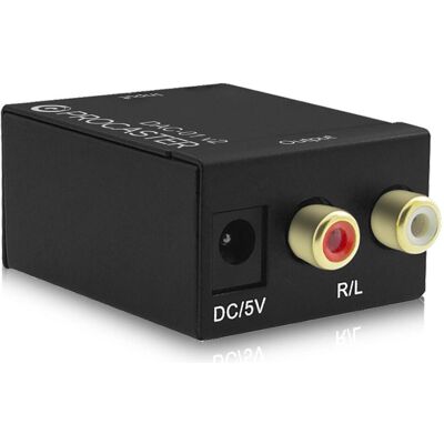 Vestel ProCaster DAC-01 v2 -D/A-muunnin, S/PDIF -> stereo RCA (Digital -> Analog), Audio Adapter, Schwarz Vestel ProCaster DAC-01 v2 -D/A-muunnin, S/PDIF -> stereo RCA (Digital -> Analog), Audio Adapter, Schwarz