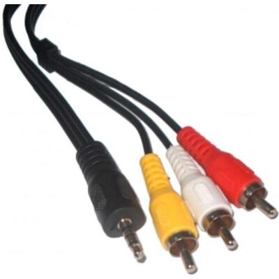 Kabel Jack 3.5mm - RCA (Cinch) x3 1.5m czarny (KPO2851-1,5) (1.50 m, Cinch Kabel), Audiokabel Kabel Jack 3.5mm - RCA (Cinch) x3 1.5m czarny (KPO2851-1,5) (1.50 m, Cinch Kabel), Audiokabel