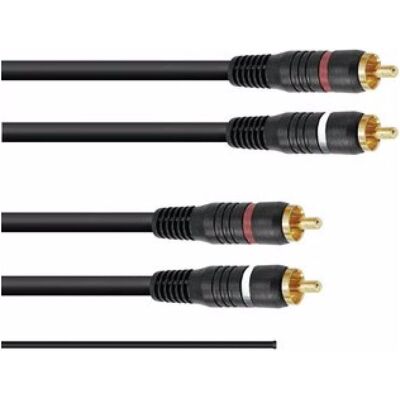 Omnitronic Cinch Kabel 2x2 Erdung 1,5m (1.50 m, Cinch Kabel), Audiokabel Omnitronic Cinch Kabel 2x2 Erdung 1,5m (1.50 m, Cinch Kabel), Audiokabel