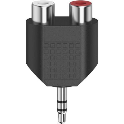 Hama Audio-Adapter, 3,5-mm-Klinken-Stecker Stereo - 2x Cinch-Kupplung, Audio Adapter, Schwarz Hama Audio-Adapter, 3,5-mm-Klinken-Stecker Stereo - 2x Cinch-Kupplung, Audio Adapter, Schwarz