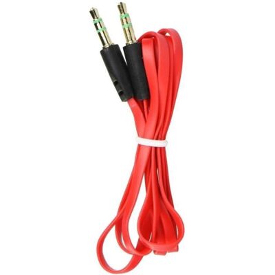 OEM Converter Cable AUX Jack 3,5 mm (male) to Jack 3,5 mm (male) flat 1 m red (1 m, AUX Kabel), Audiokabel OEM Converter Cable AUX Jack 3,5 mm (male) to Jack 3,5 mm (male) flat 1 m red (1 m, AUX Kabel), Audiokabel