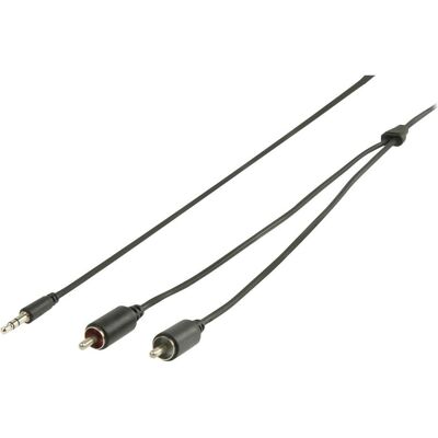 Valueline Audio kabel jack 3,5mm - 2x CINCH černá / Audio kabel / 1 m (1 m, Cinch Kabel), Audiokabel Valueline Audio kabel jack 3,5mm - 2x CINCH černá / Audio kabel / 1 m (1 m, Cinch Kabel), Audiokabel