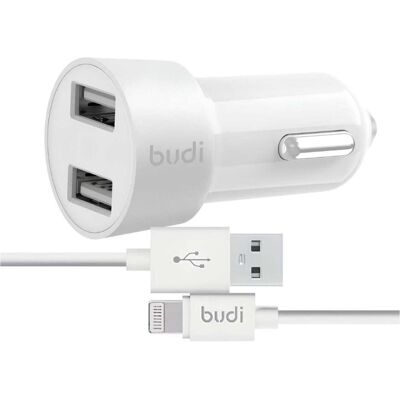 Budi Stecker 2x USB-A 4,8 A (BD622LW), Audio Adapter, Weiss Budi Stecker 2x USB-A 4,8 A (BD622LW), Audio Adapter, Weiss