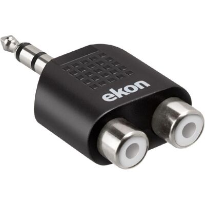 Ekon Male audio jack splitter to two RCA female (Audio Splitter, Klinkenadapter), Audio Adapter, Schwarz Ekon Male audio jack splitter to two RCA female (Audio Splitter, Klinkenadapter), Audio Adapter, Schwarz