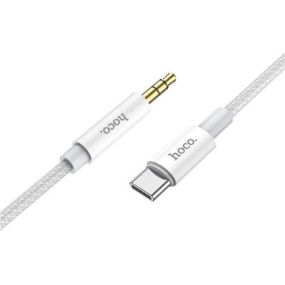Hoco 1M Digitales 3.5mm AUX Audio zu Typ-C Konvertierungskabel Silber (1 m, AUX Kabel), Audiokabel Hoco 1M Digitales 3.5mm AUX Audio zu Typ-C Konvertierungskabel Silber (1 m, AUX Kabel), Audiokabel