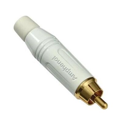 Amphenol RCA Connector Male in White, Audio Adapter, Weiss Amphenol RCA Connector Male in White, Audio Adapter, Weiss