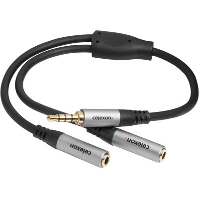 Celexon 3,5mm Stereo Klinke auf 2x 3,5mm Stereo Klinke M/F Audioadapter 0,25m - Professional Line (Klinkenadapter), Audio Adapter, Schwarz Celexon 3,5mm Stereo Klinke auf 2x 3,5mm Stereo Klinke M/F Audioadapter 0,25m - Professional Line (Klinkenadapter), Audio Adapter, Schwarz