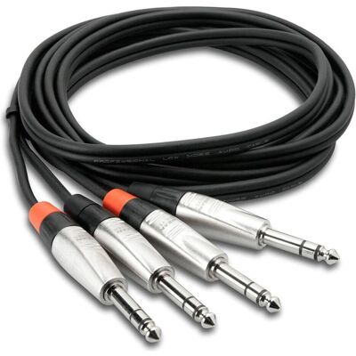 Hosa Technology HSS-010X2 audio cable 3 m 2x 6.35 mm TRS Black (3 m, 6.3mm Klinkenkabel), Audiokabel Hosa Technology HSS-010X2 audio cable 3 m 2x 6.35 mm TRS Black (3 m, 6.3mm Klinkenkabel), Audiokabel