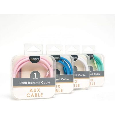 Delight Aux -Datenkabel Silikonbeschichtung 1m in mehreren Farben (1 m, AUX Kabel), Audiokabel Delight Aux -Datenkabel Silikonbeschichtung 1m in mehreren Farben (1 m, AUX Kabel), Audiokabel