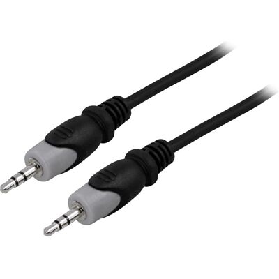 Deltaco MM-152 - 3.5mm - 5 m - Schwarz - Grau (5 m, AUX Kabel), Audiokabel Deltaco MM-152 - 3.5mm - 5 m - Schwarz - Grau (5 m, AUX Kabel), Audiokabel