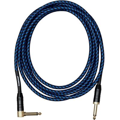 Cascha Professional Line Gitarrenkabel – abgewinkelt – Tweed-Blau – 3 m (3 m), Audiokabel Cascha Professional Line Gitarrenkabel – abgewinkelt – Tweed-Blau – 3 m (3 m), Audiokabel